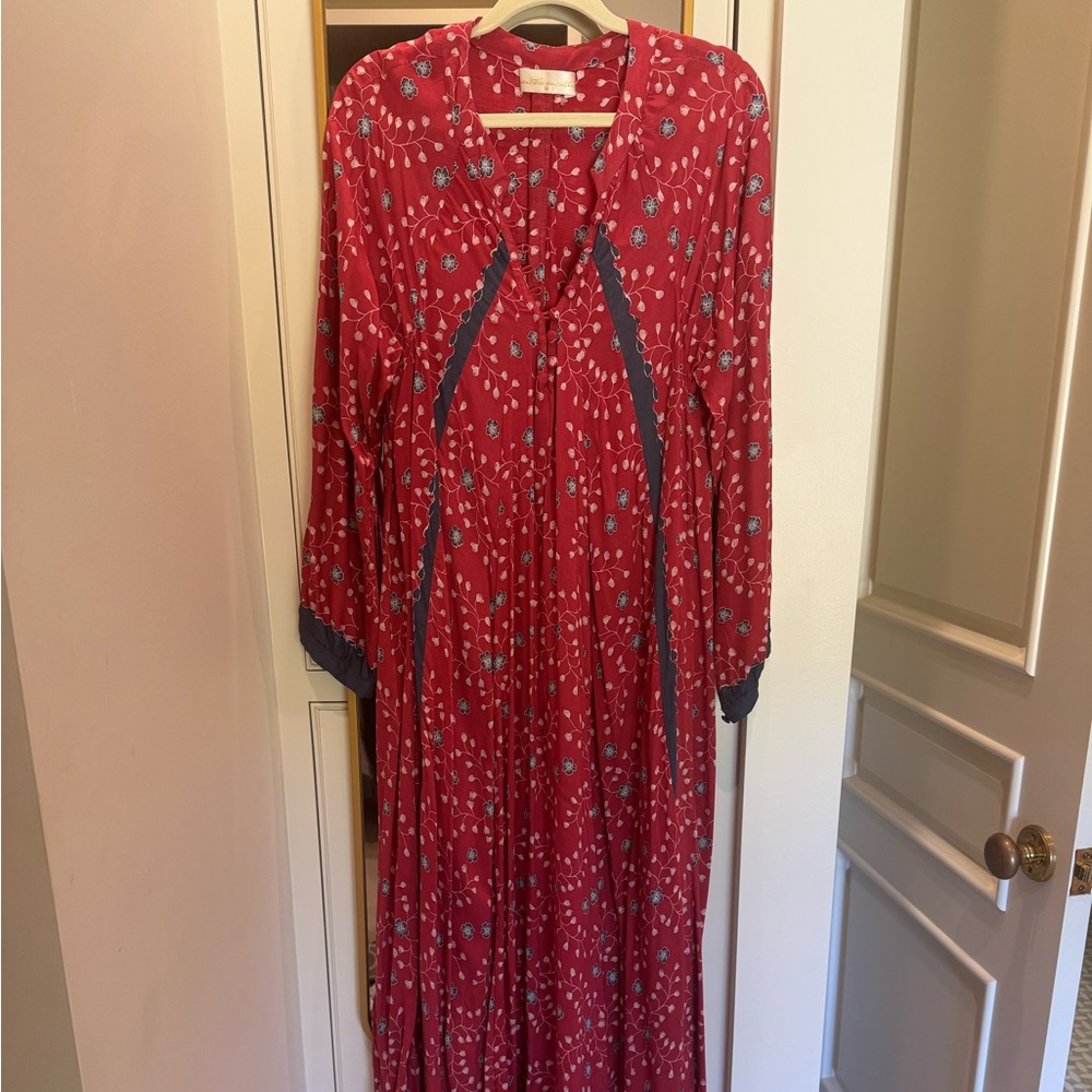 Elegant Red Floral Women's Dress
